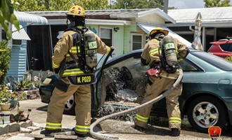 Car Fire in Spring Hill Mobile Home Lot