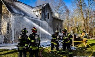 Vischer Ferry Firefighters Make A Quick Stop On A House Fire on Grooms Road