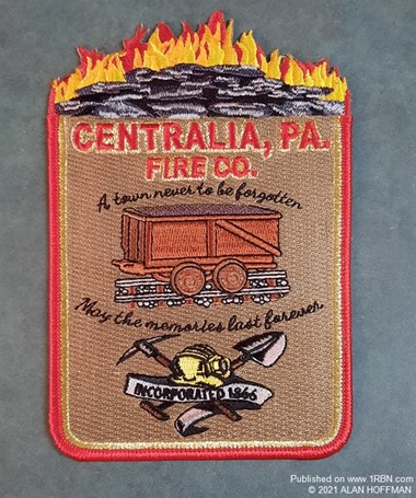 collectible patch honoring the borough of Centralia, PA