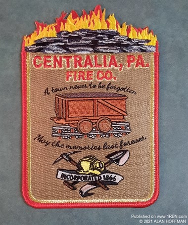 Collectible patch honoring the borough of Centralia, PA