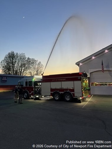 Newport Firefighters Install, Test New Engine 3 Monitor