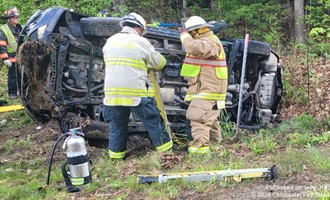 Crews Extricate Occupants from Rollover Crash in Chichester