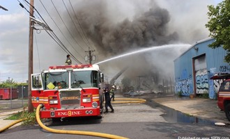 Camden 3rd Alarm garage and warehouse fire