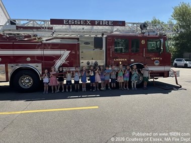 Essex Fire Department Welcomes Kindergarten Class for Annual Visit