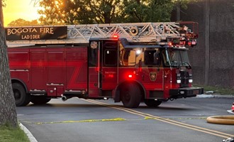 Bogota Ladder Crew Assists at Ridgefield Park House Fire