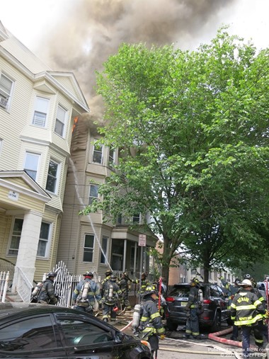 Newark firefighters on Chadwick Ave.