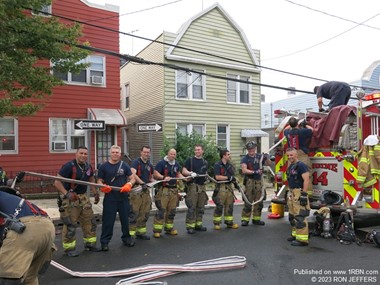 Jersey City firefighters assist Engine Co. 14