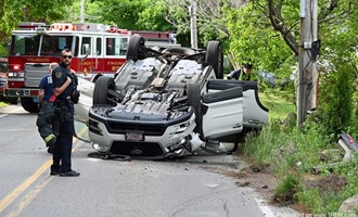 Car on Roof with Entrapment in Falmouth