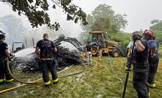 Lightning Strike Sparks Barn Fire; Crews Contain Blaze Swiftly