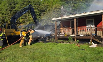 Hanover Firefighters Assist at Third Alarm Building Fire in Thetford