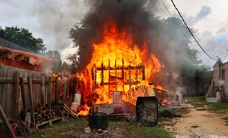 Working Shed Fire With Exposures
