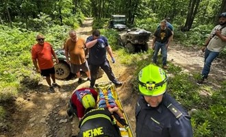 Moscow Firefighters Rescue ATV Crash Victim From Remote Trail System
