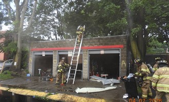 Garage Fire with Haz Mat