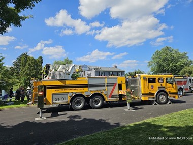 Ladder 31 of the Western Salisbury Fire Company on the scene of a dwelling fire