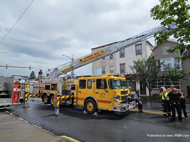 Tower 16 of the Neffs Fire Company on the scene and in service