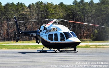 NYPD HELICOPTER AT MACARTHUR AIRPORT