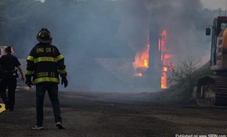 Payloader Catches Fire in Coram