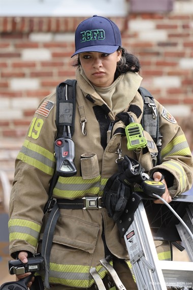 East Greenwich FF Joie Alzado on duty crew
