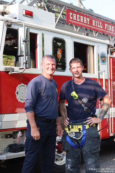 Father and Son Meet Up on Cherry Hill Fireground