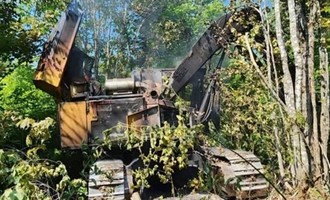 Forestry Equipment Fire Extinguished in Remote Woodland Area