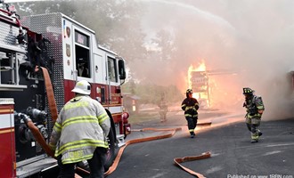 Fully Involved Garage in Webster