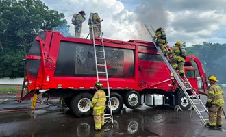 Power Line Contact Leads to Truck Fire on Ellington Road