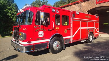 Woodbury Volunteer Fire Department dedicates new Rescue truck after Chief Janet Morgan.