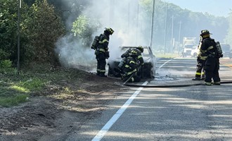 Quick Knockdown of Fully Involved Vehicle Fire on Route 9W