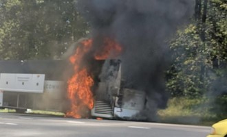 Hampton Fire-Rescue Responds to Bus Fire on I-95