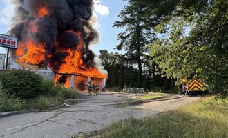 Former Car Wash Burns in Norwich