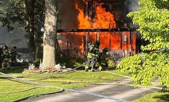 Bohemia Firefighters Battle Working House Fire