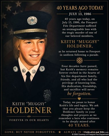 Freeport Fire Department Honored Keith Holdener