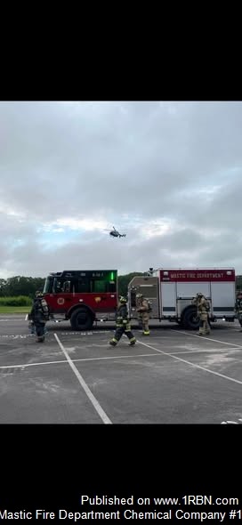Mastic Fire Department Stands By for Helicopter Landing