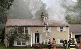 House Struck by Lightning Catches Fire in Norwich
