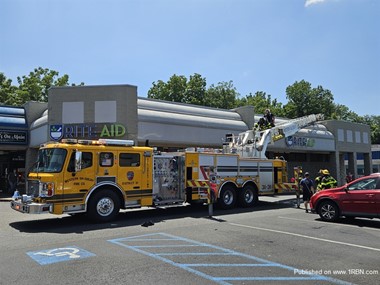 Ladder 31 on the scene and in service assisting the Emmaus Fire Department
