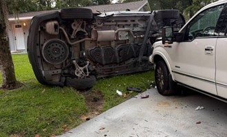 Unoccupied Vehicle Struck and Rolled Over in Brooksville Crash