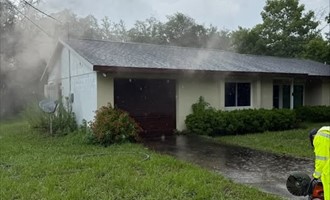 Lightning Strike Sparks Garage Fire, Damage Contained