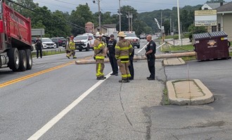 Dump Truck Takes Down Poles, Cuts Power to Three Buildings in Newburgh