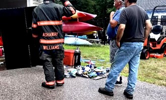 Lightning Strike Ignites Garage Fire in Passing Storm