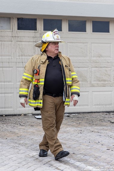 Deputy Chief of Operations (VPSD) Robert Ramage Operating at a Recent House Fire.