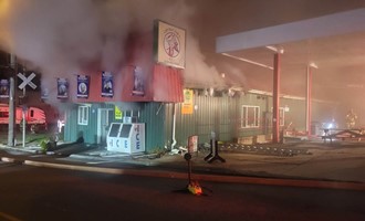 Roof Collapse Prompts Defensive Operations at Ashville Commercial Fire