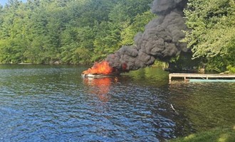 Pascoag Crews Responded to Reservoir Boat Fire