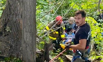 Technical Rope Rescue Safely Removes Patient from Steep Riverbank