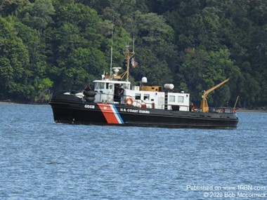 Partially submerged boat