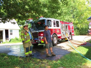 Red Hill Fire Chief Mike Eshbach alongside Engine 71
