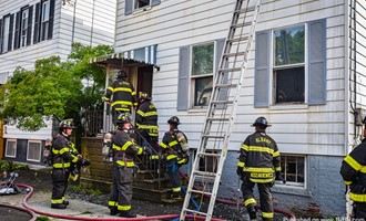 Albany Firefighters Pull A Dog From A House Fire on Hamilton Street