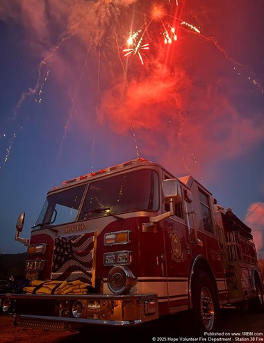 Hope Firefighters Assisted at Liberty Township Community Day Fireworks