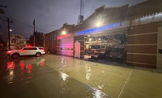 Emergency Crews Stand By During Severe Weather Collapse Response