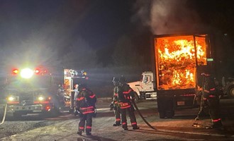 Trailer fire in Honey Brook Twp.