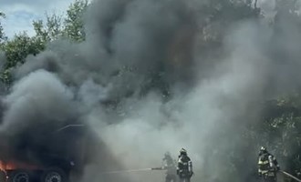 Robbinsville and Monroe Township Crews Handle Truck Fire on NJ Turnpike
